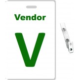 Custom Printed PVC Vendor Badges + Strap Clips - 10 pack